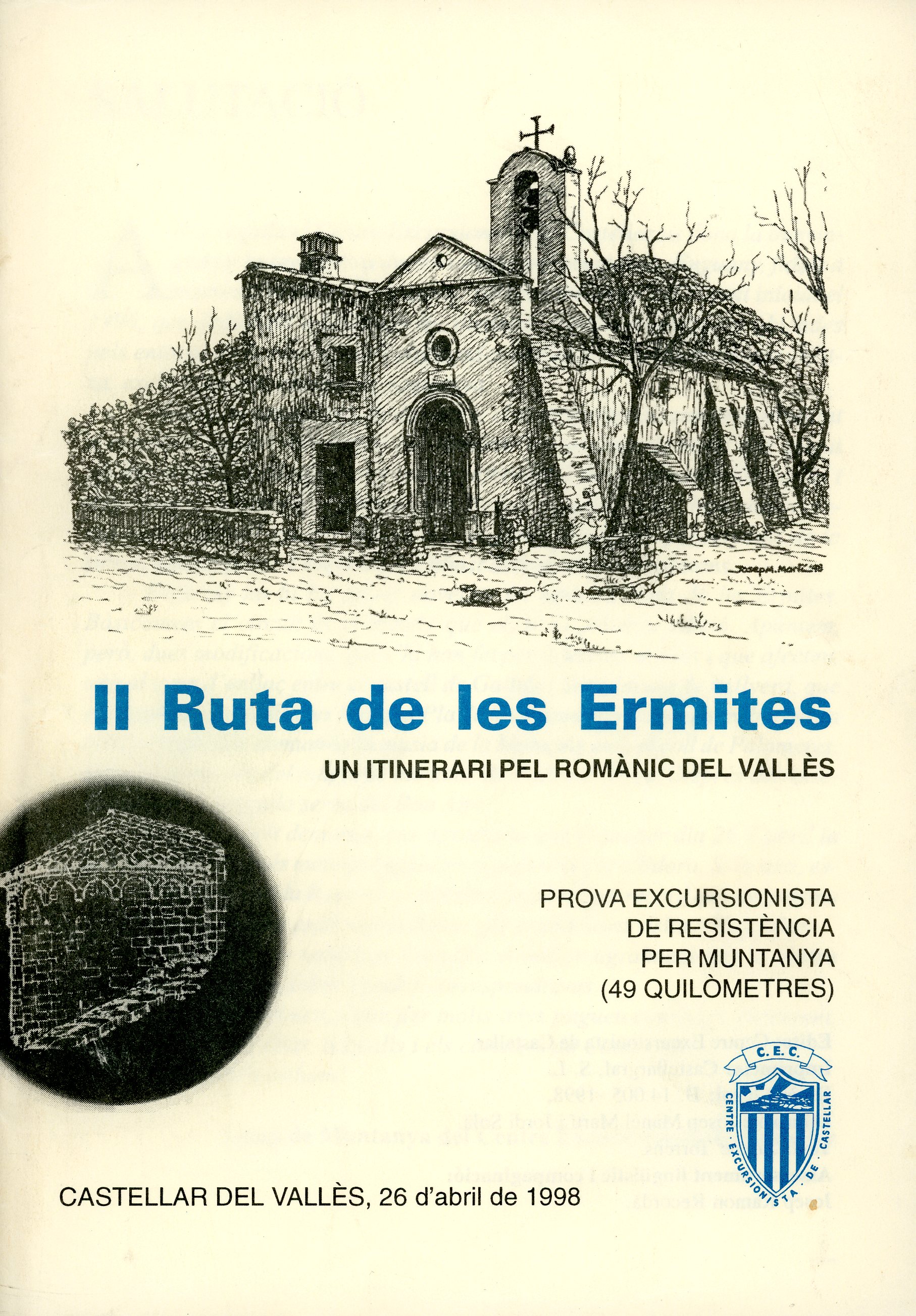 II Ruta de les Ermites : Un itinerari pel romànic del Vallès - Portada